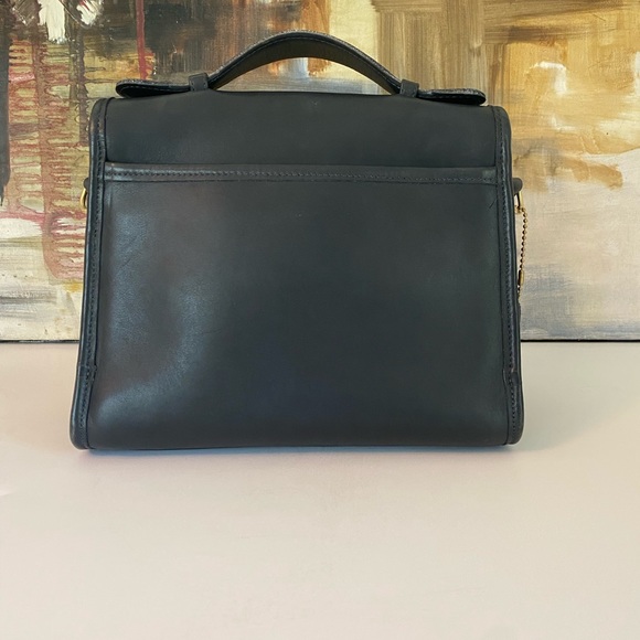 Coach Vintage Court 9870 Navy Leather Crossbody Shoulder Bag Purse - Picture 2 of 11